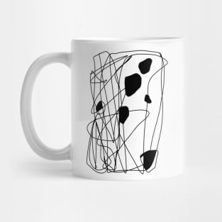 abstract black line art Mug